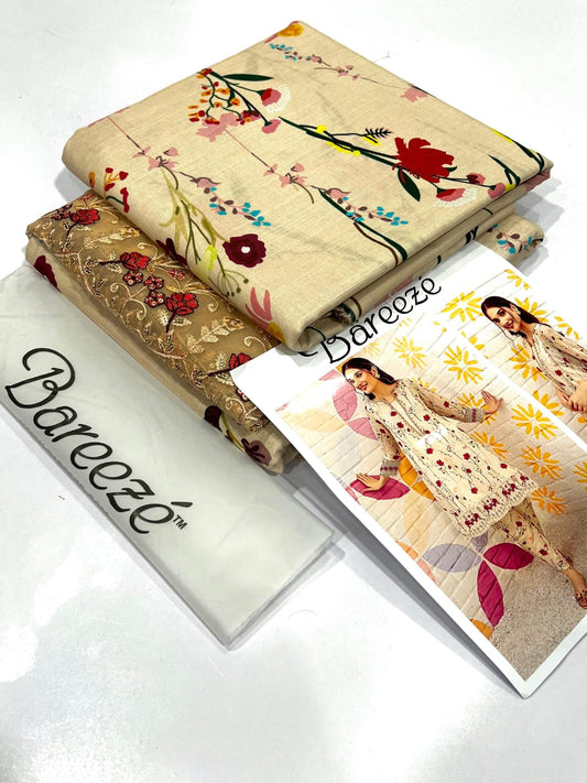 Bareezé Floral Elegance Embroidered Fabric Collection - MAZ Collection